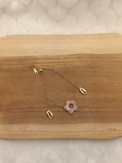 Bracelet " mini mya " vieux rose et doré