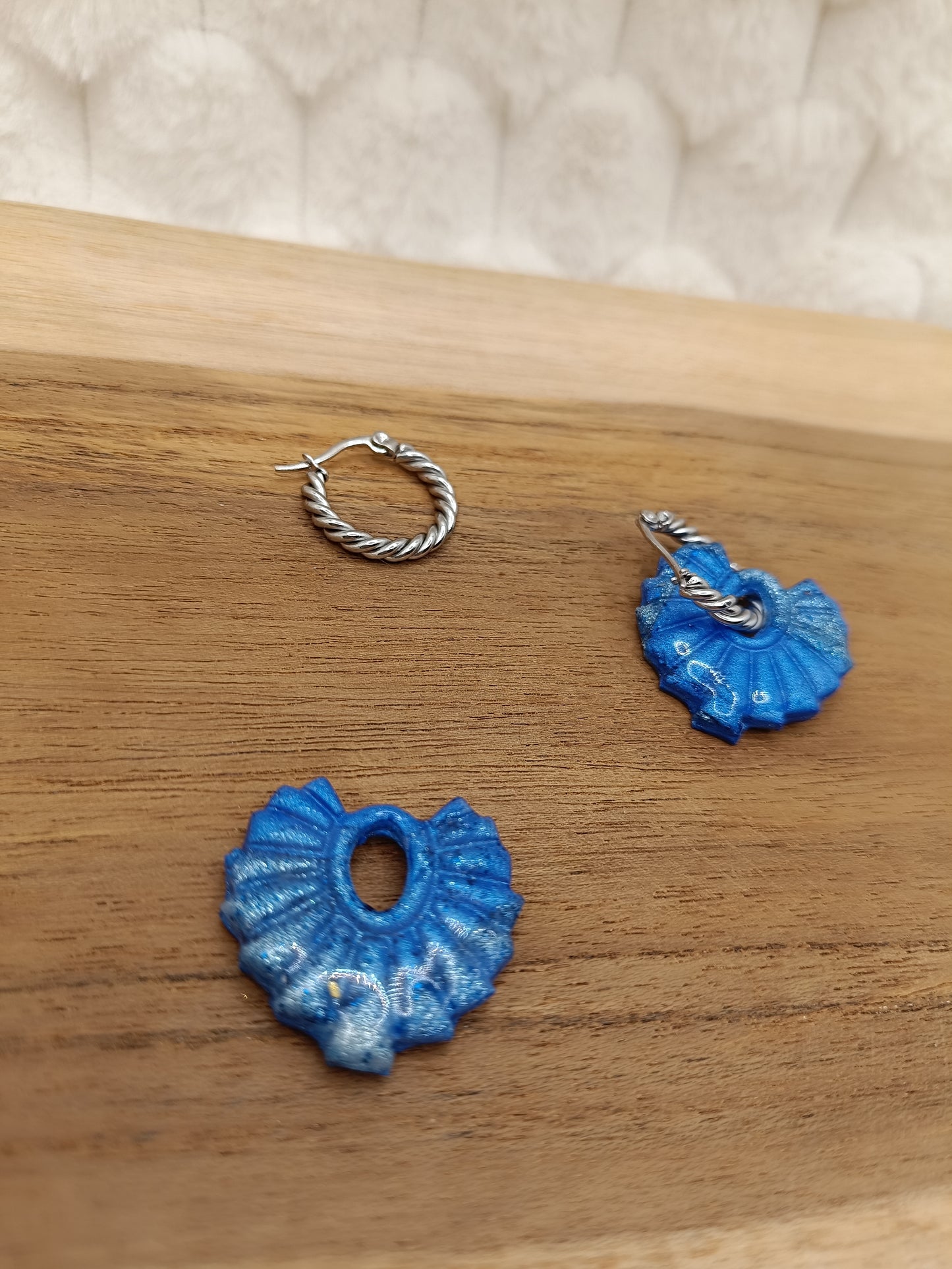 Pampilles " gladys " bleu intense et nacré