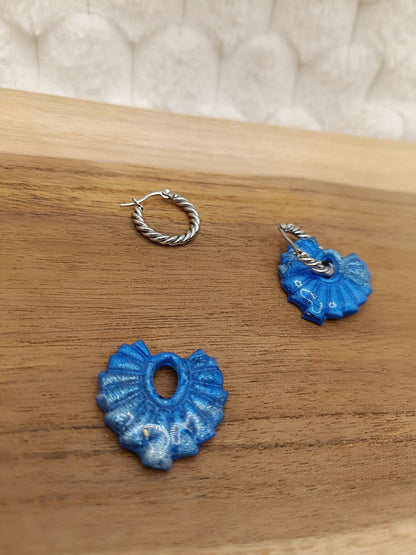 Pampilles " gladys " bleu intense et nacré