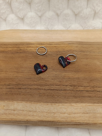 Box mére/fille " matchy matchy " noir et rouge rose