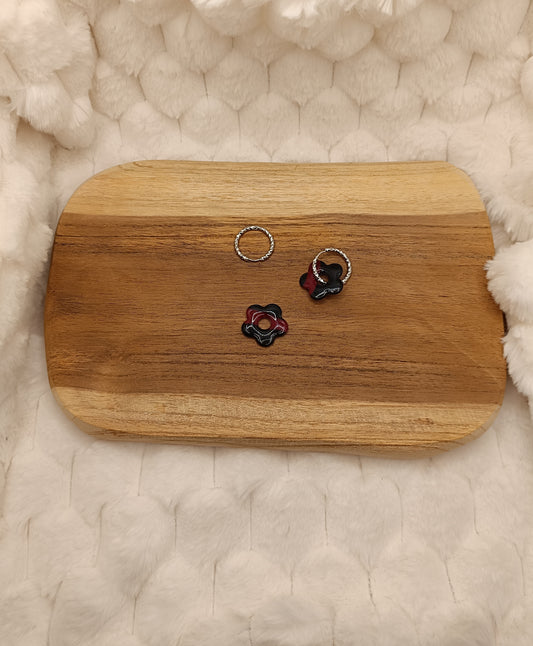 Pampilles " Mya " noir et fuschia translucide