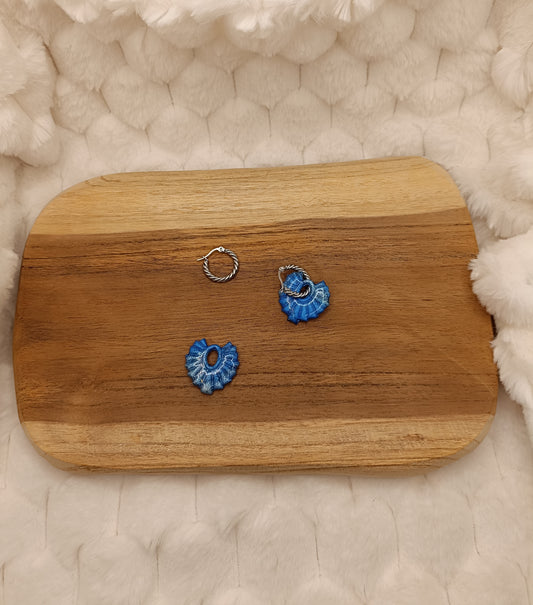 Pampilles " gladys " bleu intense et nacré