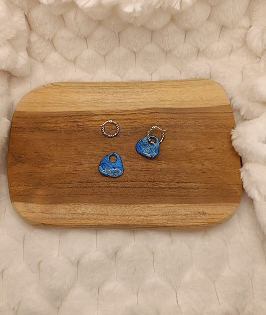 Pampilles " lola " bleu profond et nacré