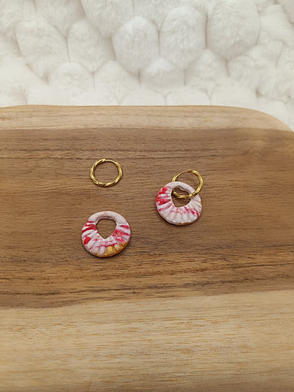 Pampilles " charlie " blanc/doré/fuschia