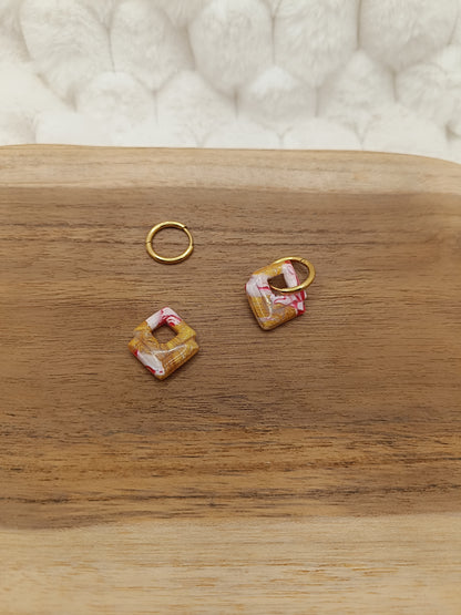 Pampilles " mini Sophie " blanche/fuschia/dorée