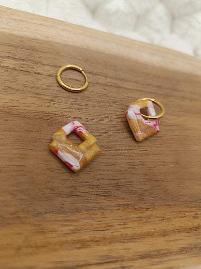 Pampilles " mini Sophie " blanche/fuschia/dorée