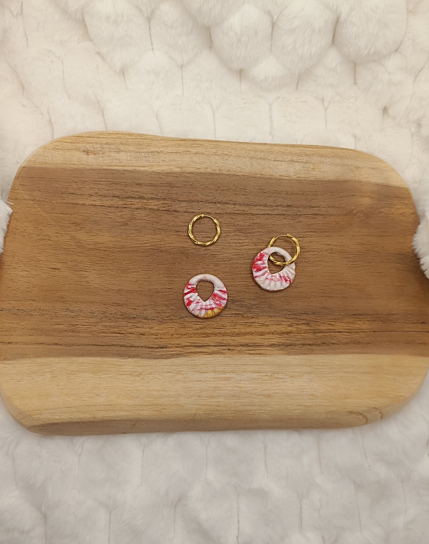 Pampilles " charlie " blanc/doré/fuschia