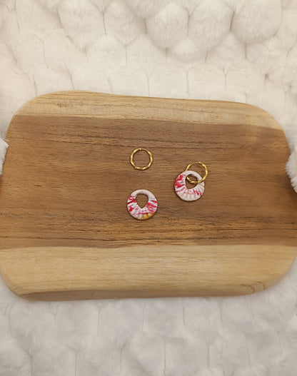 Pampilles " charlie " blanc/doré/fuschia