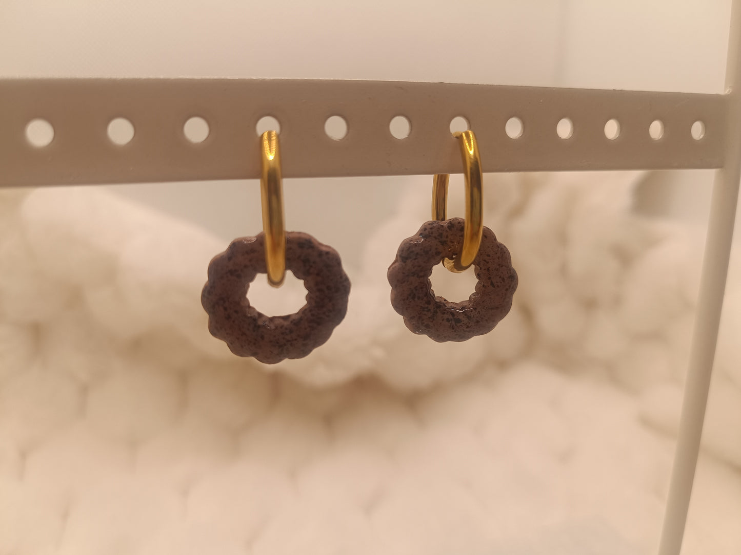 Pampilles " garance " taupe et noir