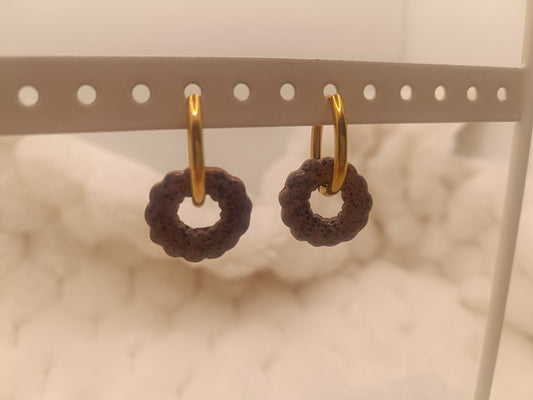 Pampilles " garance " taupe et noir