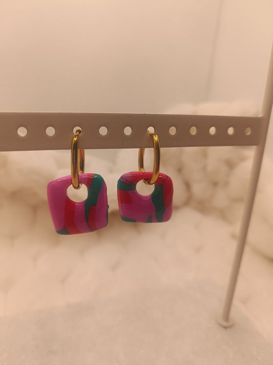 Pampilles " rose " verte/rouge/rose