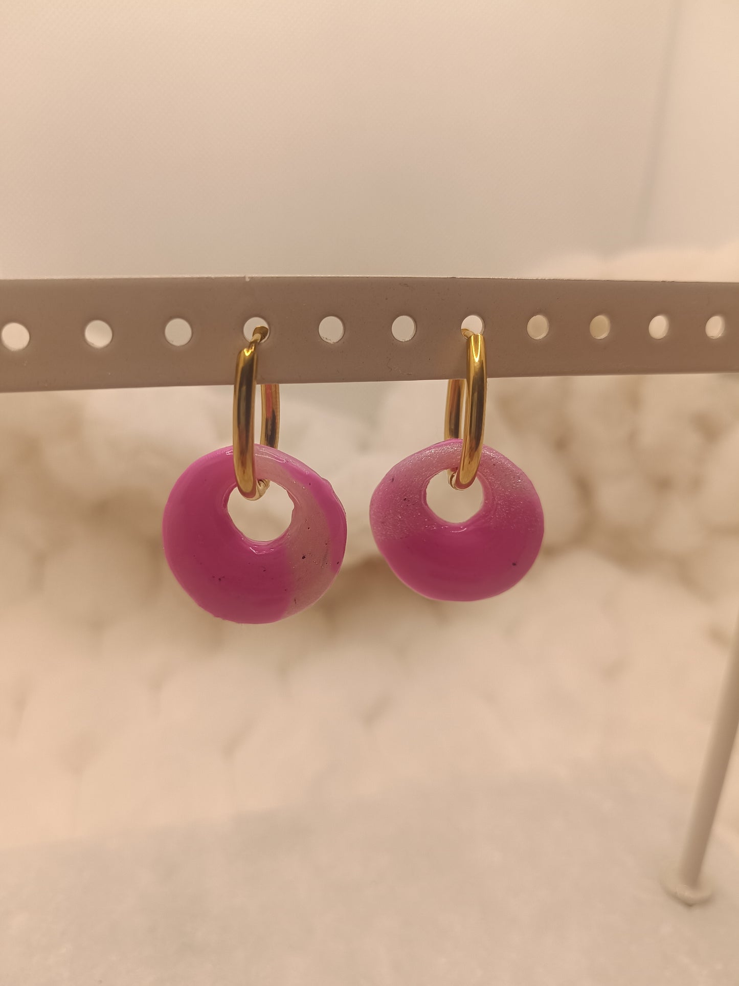 Pampille " nelya " rose et translucide