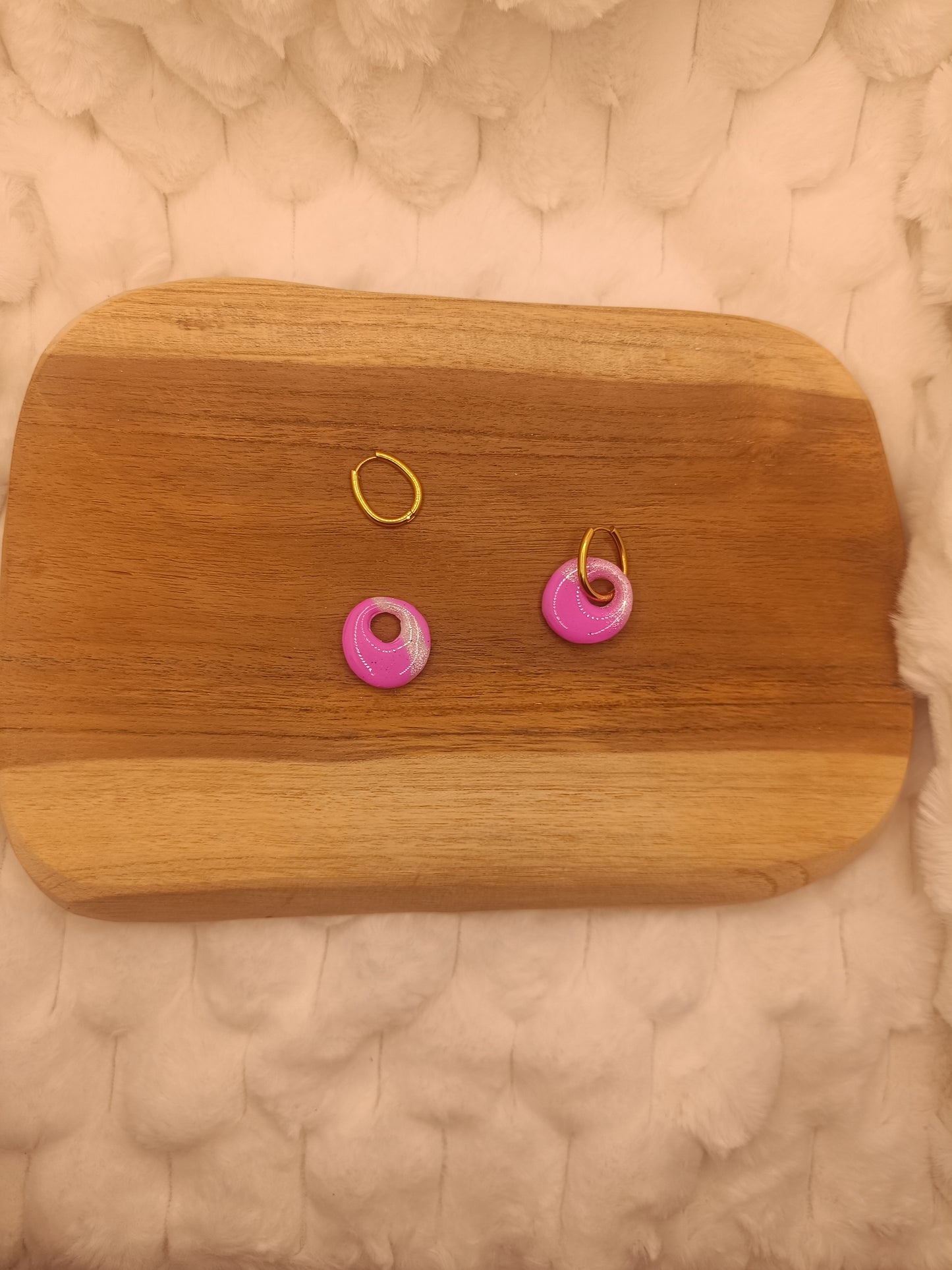 Pampille " nelya " rose et translucide