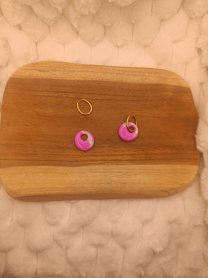 Pampille " nelya " rose et translucide