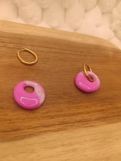 Pampille " nelya " rose et translucide