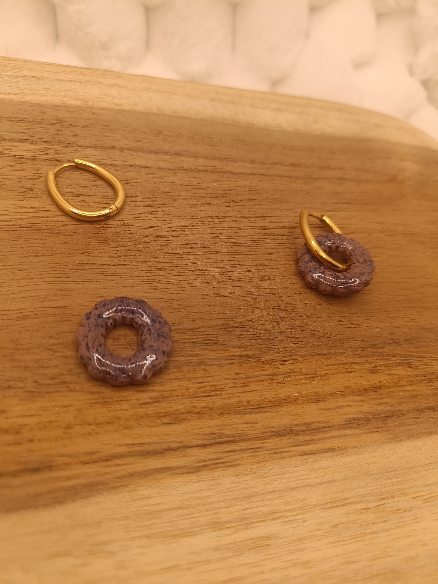 Pampilles " garance " taupe et noir