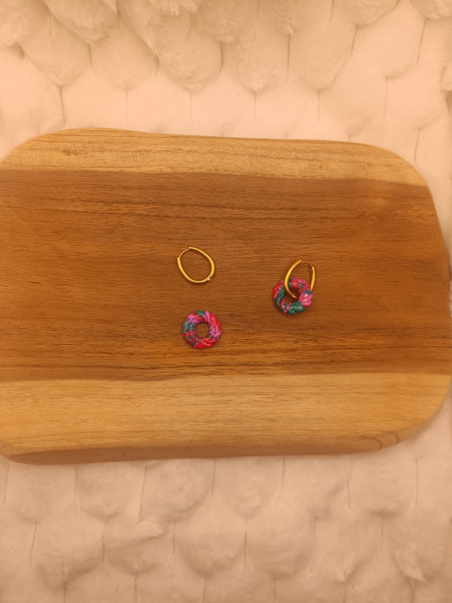 Pampilles " garance " verte,rouge et rose