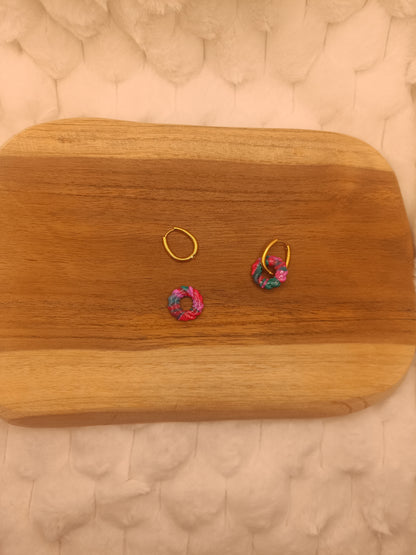 Pampilles " garance " verte,rouge et rose