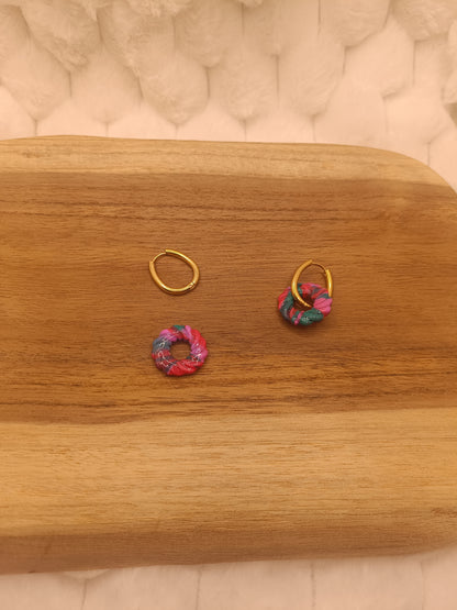 Pampilles " garance " verte,rouge et rose