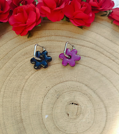 Pampilles " adelie " violette/noir et prune ( réversible )