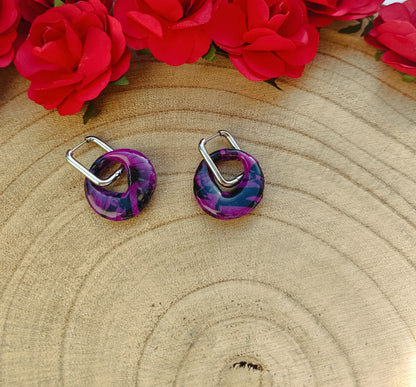 Pampilles " charlie " marbré noir et violette