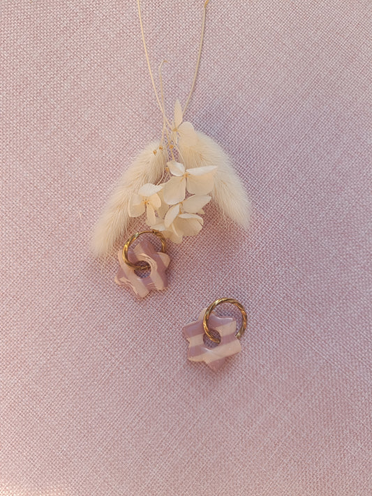 Pampilles " Alice " marinière vieux rose et champagne