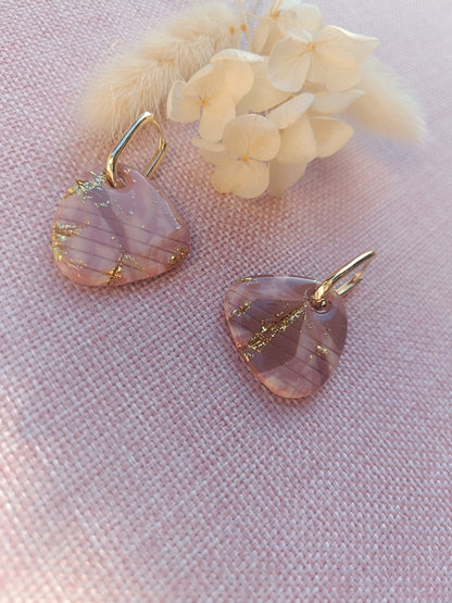 Pampilles " lola " vieux rose/champagne et doré