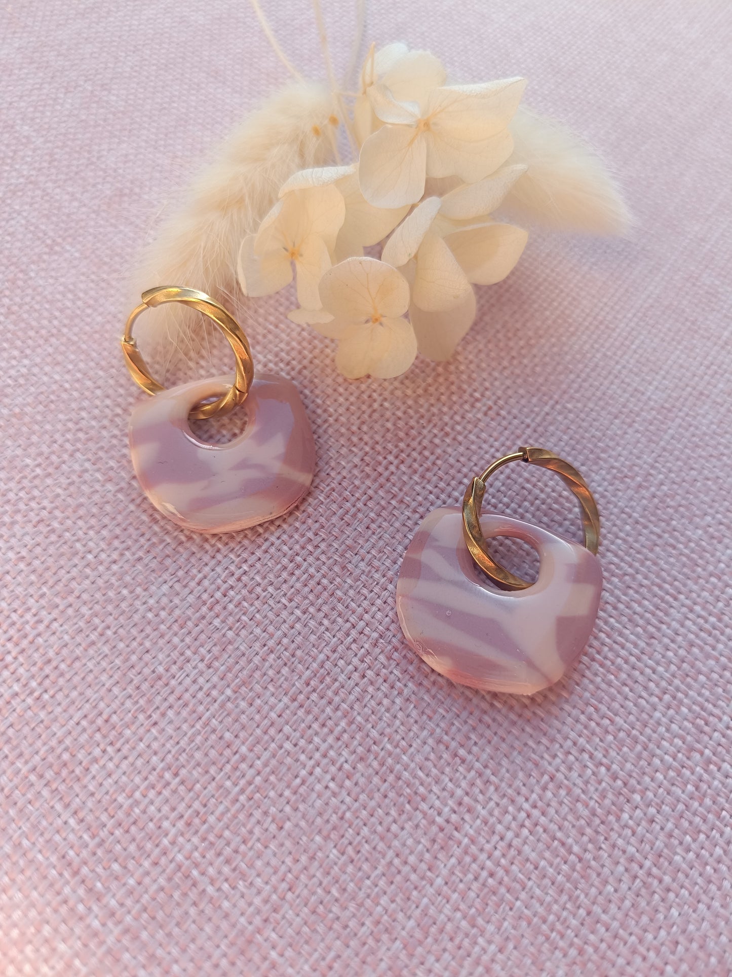 Pampilles " alma " champagne et vieux rose