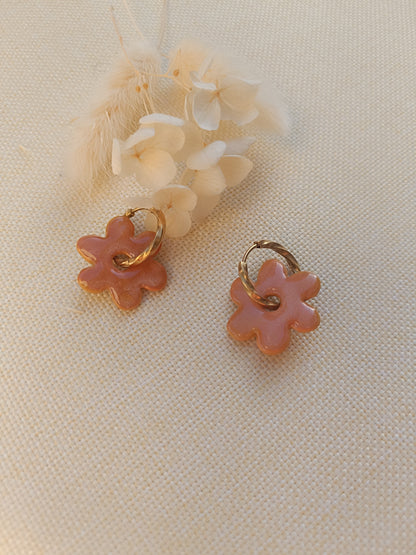 Pampilles " adelie " jaune pastel et doré