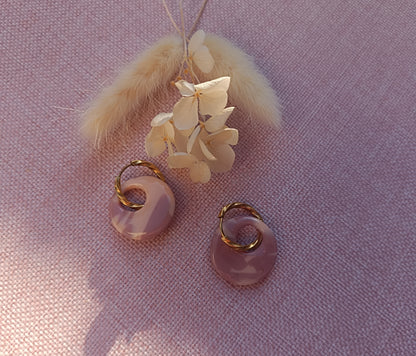 Pampilles " nelya " champagne et vieux rose