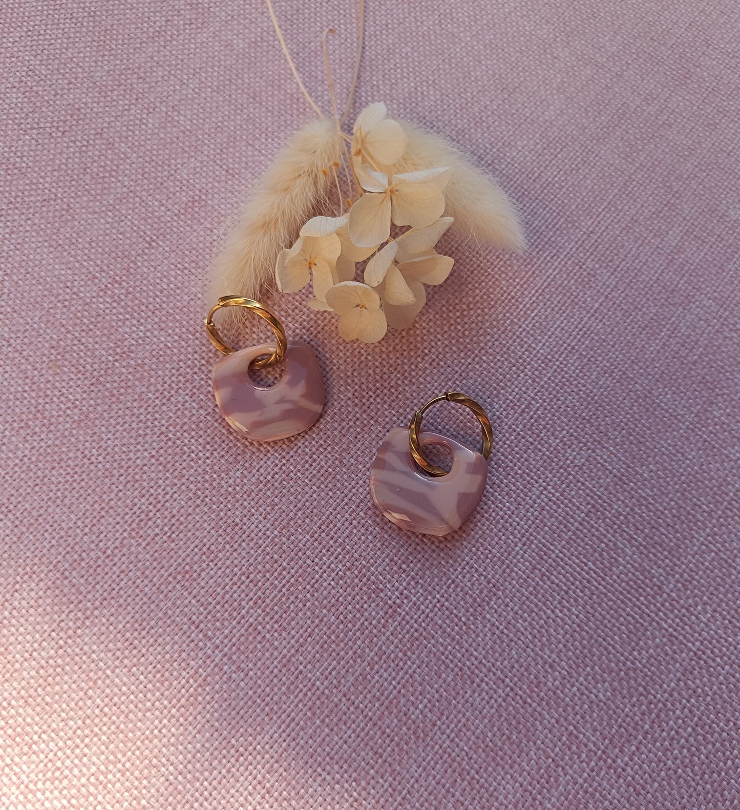 Pampilles " alma " champagne et vieux rose