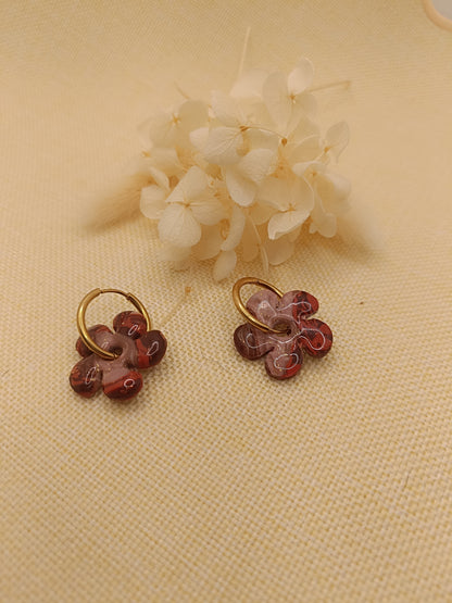 Pampilles " dahlia " marron/taupe terracotta