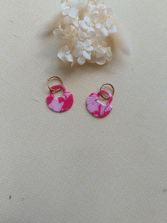 Pampilles " jasmine " marbré rose pastel et framboise
