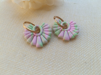 Pampilles " gladys " verte et rose pastel