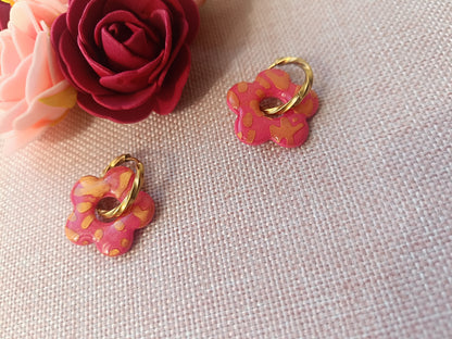 Pampilles " Mya " framboise motif leopard rose gold