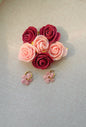 Pampilles "dahlia " rose pastel motif gold
