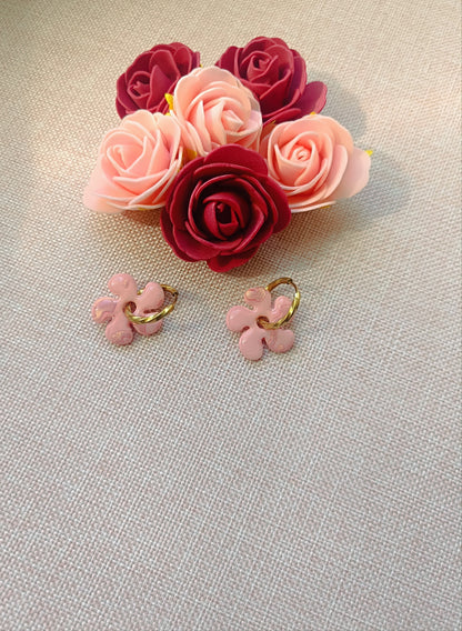 Pampilles "dahlia " rose pastel motif gold