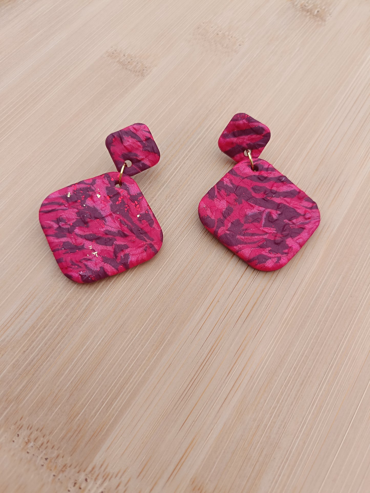 Boucles d'oreilles " alya " rouge
