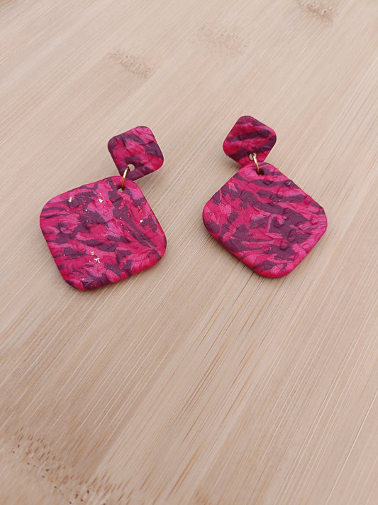 Boucles d'oreilles " alya " rouge
