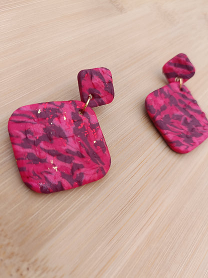 Boucles d'oreilles " alya " rouge