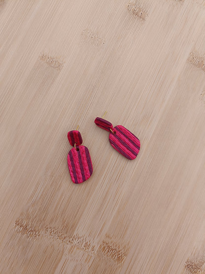 Boucles d'oreilles " nora " rouge intense