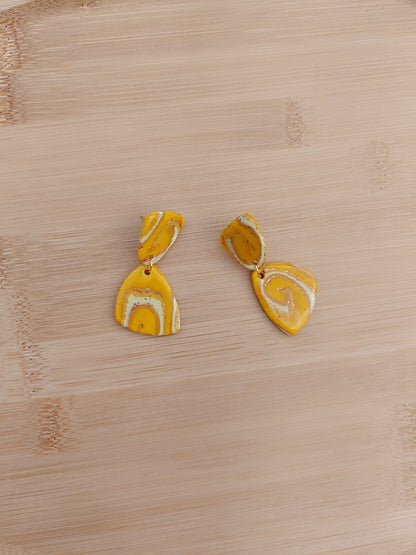 Boucles d'oreilles Eléonore jaune arc en ciel