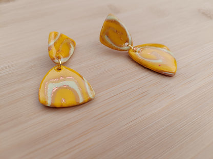 Boucles d'oreilles Eléonore jaune arc en ciel