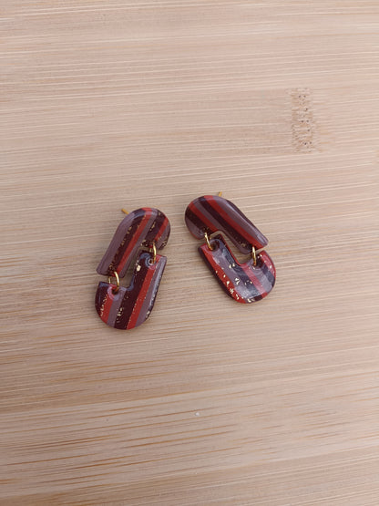 Boucles d'oreilles " elise " marron, terracotta