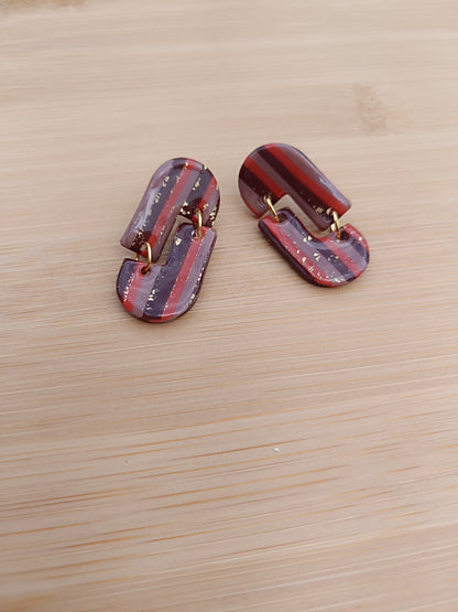 Boucles d'oreilles " elise " marron, terracotta