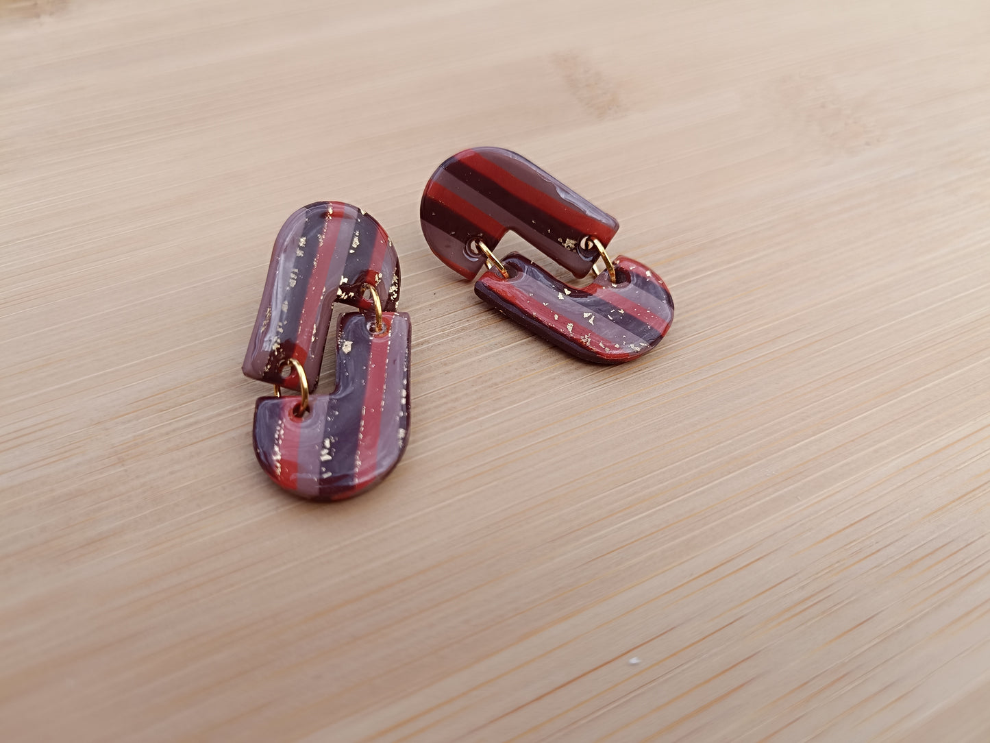 Boucles d'oreilles " elise " marron, terracotta