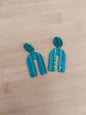 Boucles d'oreilles " melina " trio vert et argenté