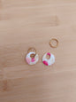 Pampilles " nelya " blanche rose foncé/pastel et violette