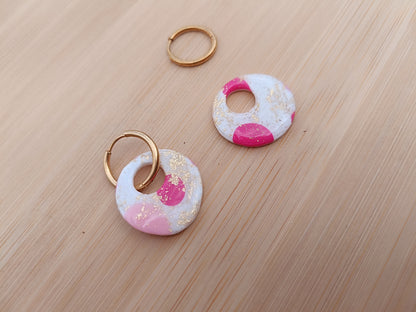 Pampilles " nelya " blanche rose foncé/pastel et violette