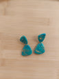 Boucles d'oreilles " éléonore " marbré vert et doré